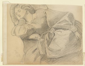 Ruth Herbert alszik alkotó: Dante Gabriel Charles Rossetti