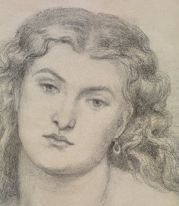 Tanulmány a "Venus Verticordia" számára alkotó: Dante Gabriel Charles Rossetti
