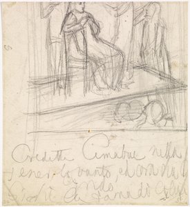 Tibullus visszatérése Deliához - Tanulmány Deliát ábrázoló alakhoz alkotó: Dante Gabriel Charles Rossetti