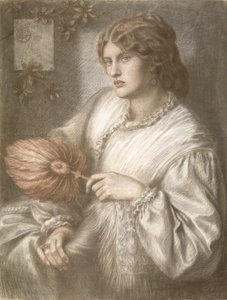 Nő legyezővel, 1870 alkotó: Dante Gabriel Charles Rossetti