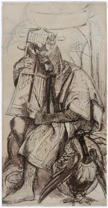 "Study for "The seed of David" Alterpiece: David as King, 1860. Művészek: King David, Dante Gabriel Rossetti. alkotó: Dante Gabriel Rossetti
