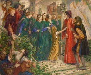 Beatrice egy esküvőn, amikor megtagadta Dante üdvözletét, 1851-1855