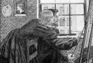 Fanny Cornforth és G.P.Boyce alkotó: Dante Gabriel Charles Rossetti