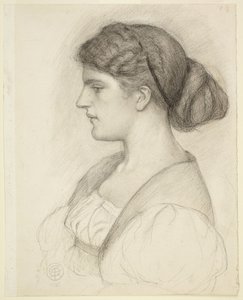 Fanny Cornforth profilból ábrázolt mellszobra alkotó: Dante Gabriel Rossetti