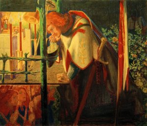 Sir Galahad a romkápolnánál alkotó: Dante Gabriel Charles Rossetti