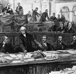 Francesco Crispi beszéde a parlamentben, amely első kormányának bukását jelentette, január 31-én