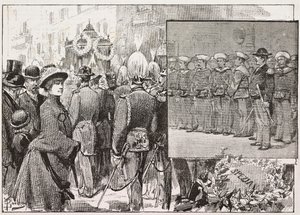 Luigi Buglione di Monale tengernagy (1821-1884) temetése, Róma, Olaszország, metszet Dante Paolocci rajzából, L