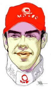 Fernando Alonso Díaz (digitális színes ceruzarajz) alkotó: Dariush Radpour