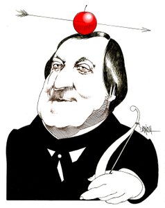 Gioachino Rossini, 2024 (digitális színes ceruzarajz) alkotó: Dariush Radpour