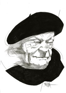 Giuseppe Ungaretti, 2024 (digitálisan javított ceruzarajz) alkotó: Dariush Radpour