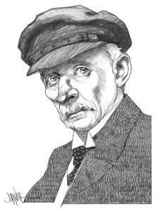 Gustav Meyrink, 2024 (digitális színes ceruzarajz) alkotó: Dariush Radpour