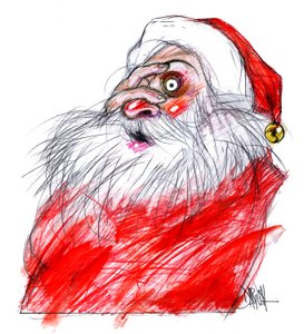 Mikulás, 2008 (digitális színes ceruzarajz)