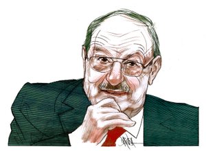 Umberto Eco (digitális színes ceruzarajz)