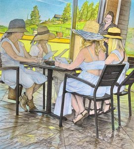 Ladies Who Lunch, 2023 (ceruza, papír)