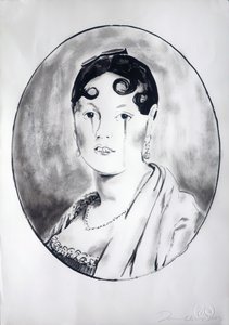 Ingre Girl 3, 2003 (tus, papír) alkotó: Darren Coffield