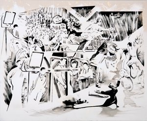 RFK, 2018 (olaj, vászon) alkotó: Darren Coffield