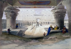 Edfu templom, metszet David Roberts (1796-1864) rajzából, Egyiptomból és Núbiából