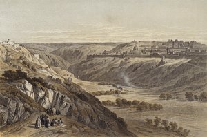 Jeruzsálem az Olajfák hegyéről (színes litho) alkotó: David (after) Roberts