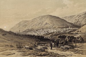 Nablous, az ókori Sikem (színes litó) alkotó: David (after) Roberts