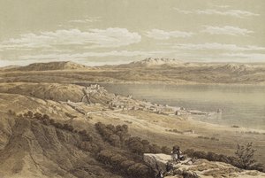 Tiberias Hermon felé néz (színes litó) alkotó: David (after) Roberts