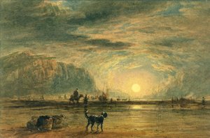 Tengerparti jelenet – Napkelte, 1820 körül (akvarell és toll grafit fölött, papíron) alkotó: David (attr. to) Cox