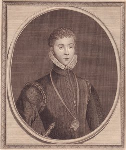 Henry Stuart, Lord Darnley (1545-1567), skót király hitvese portréja, John Goldar (1729-1795) rézmetszete Lucas de Heere festményéből