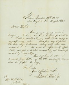 David Allan, Jr., Kingston közelében, 29. M.V.I. főhadiszállásán írt levél anyjának, Mrs. M.A. Allannek, St. Louis, Mo., 1864. május 20.