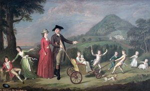 Sir James Hunter Blair, 1. Bart., feleségével és tizennégy gyermekük közül kilenccel, 1785