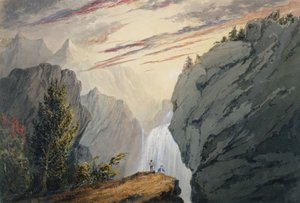 A vízesésnél, 1850 körül (akvarell, gumiarábikum és gouache, törtfehér szőtt papíron)