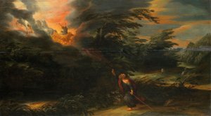 Illés mennybemenetele (II Királyok 2:11-13) alkotó: David Colijns