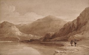 Kilátás Észak-Walesben a híddal alkotó: David Cox