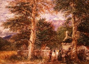 Bettws-y-Coed templom, Észak-Wales alkotó: David Cox
