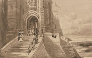 Alakzatok egy kastély külső lépcsőjén alkotó: David Cox