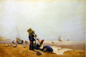 Halászok a parton alkotó: David Cox