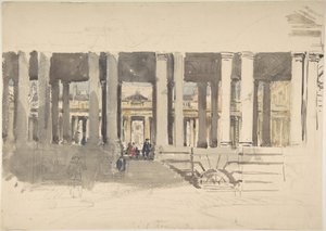 Greenwich Kórház (előlap); Egy épület tanulmányrajza (hátlap) alkotó: David Cox