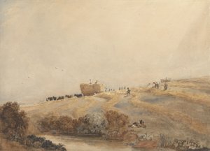 Szénakészítés, 1808 körül (papíron grafit feletti testszínnel) alkotó: David Cox