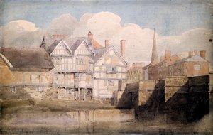 Old Houses and Wye Bridge, Hereford, 1820 alkotó: David Cox