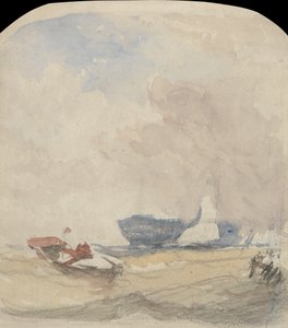 Tengeri tanulmányozás Hulkkal, vitorlással és evezős csónakkal alkotó: David Cox