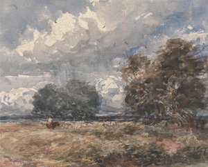 A nyáj pásztorlása, szeles nap alkotó: David Cox