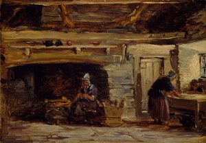 Cottage Interior, Trossavon Bettws-y-Coed közelében, 1844-1847. alkotó: David Cox the elder