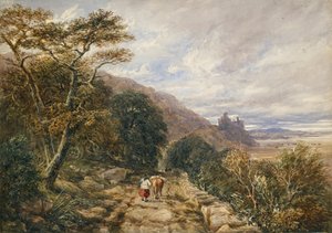 A Harlech-kastélyhoz vezető vidéki pálya, 1842 alkotó: David Cox the elder