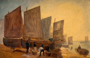 Halászhajók, Hastings, 1813. alkotó: David Cox the elder