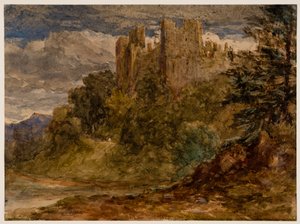 Ludlow-kastély, 19. század. alkotó: David Cox the elder