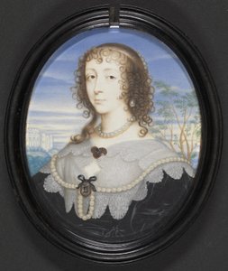 Henrietta Mária királynő (1609-1669) (guache, pergamen, gesso-hátú kartonra fektetve)