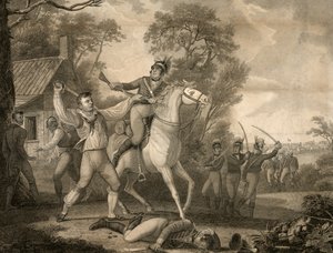 Peter Franciscos Gallant Akció kilenc Tarleton lovassággal egy négyszáz emberből álló csapat szemében, kocsma. 1814