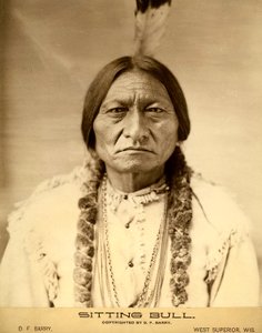 Ülő bika (1834-1890) amerikai dakota sziú indiánfőnök (indiai nevén Tatanka Iyotake) fényképe David F. Barry