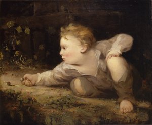 Boy Playing Marbles, kb. 1858.