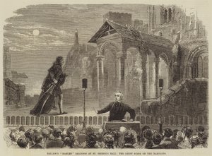 Bellews Hamlet-felolvasás a St Georges Hallban, a szellemjelenet a bástyán alkotó: David Henry Friston