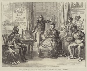 Jelenet az Almavirágokból, a Vaudeville Színházban, Old Baggs előadásában alkotó: David Henry Friston