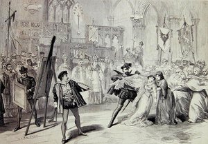 Jelenet Michael Balfe "Moro, az antwerpeni festő" című operájából. alkotó: David Henry Friston